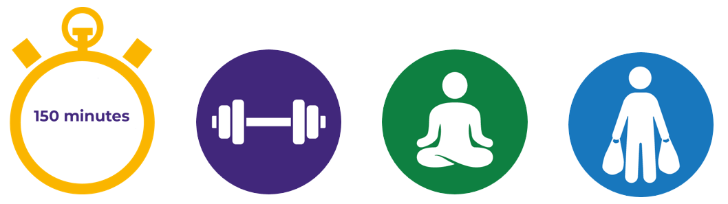 Timer, Weights, Yoga and Shopping icons