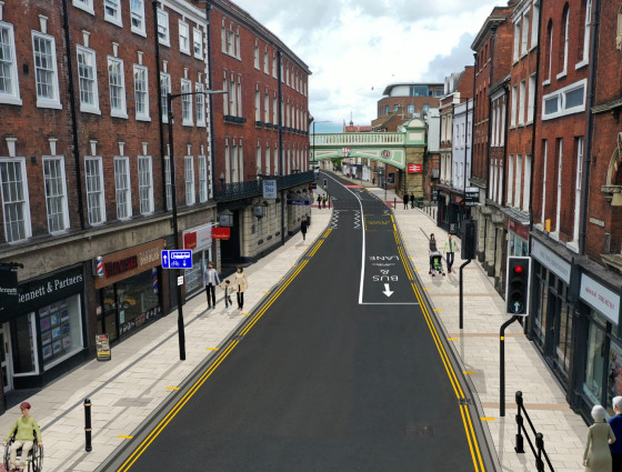 Artist impression of Foregate St following Future High Street Fund works