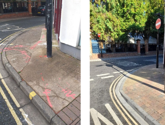 Trinity Street before and after the future high street fund improvements took place.