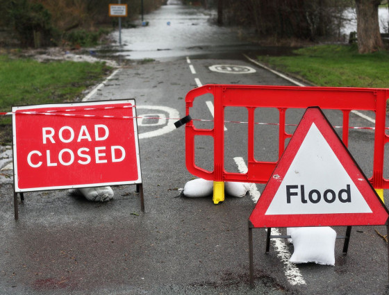 Flooding on the roads Worcestershire County Council