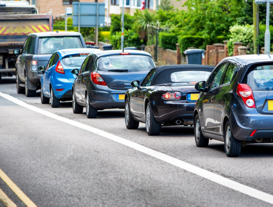 Cars in a traffic queue