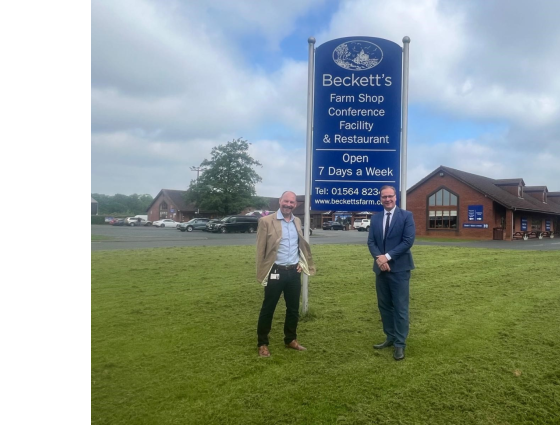 Cllr Kent and Cllr Bayliss outside Becketts