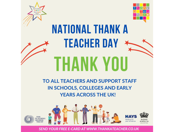 National Thank A Teacher Day Graphic
