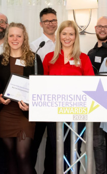 Winners stand together at the Enterprising Worcestershire Awards