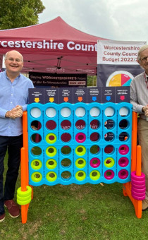 Councillor Simon Geraghty and Bob Brookes pose with connect for at a roadshow
